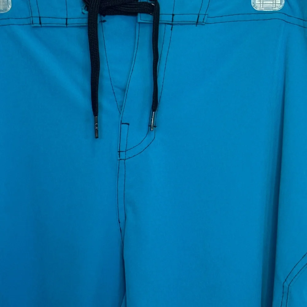 F-122 Men’s OP Teal Blue Lined Summer Swim Board Shorts Size‎ 38